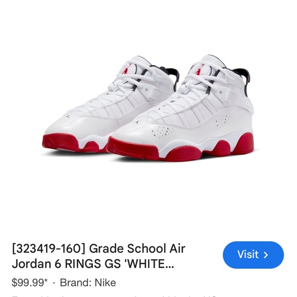 Jordan 6 Rings big kid size 2.5 (7-8 years old) - Picture 1 of 8